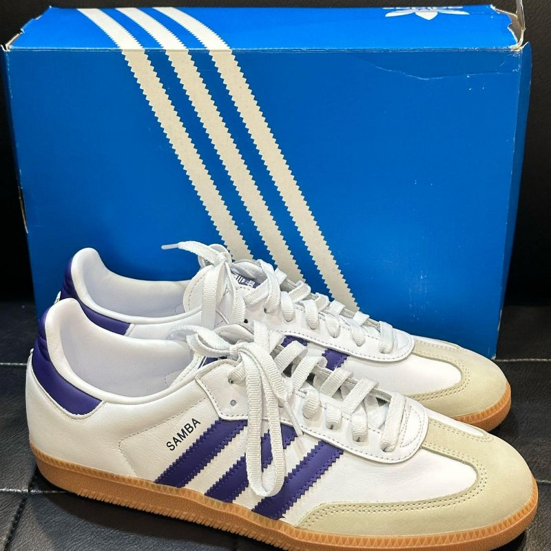 💎Han's house精品服飾💎愛迪達 ADIDAS SAMBA OG 白紫 焦糖 生膠 復古 鞋 IF6514 現貨29-0