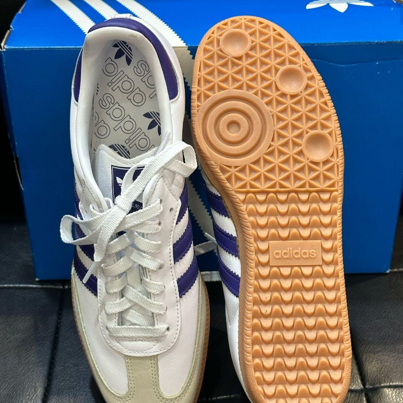 💎Han's house精品服飾💎愛迪達 ADIDAS SAMBA OG 白紫 焦糖 生膠 復古 鞋 IF6514 現貨29-1