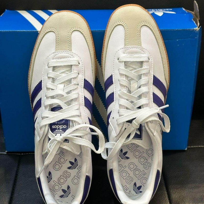 💎Han's house精品服飾💎愛迪達 ADIDAS SAMBA OG 白紫 焦糖 生膠 復古 鞋 IF6514 現貨29-3