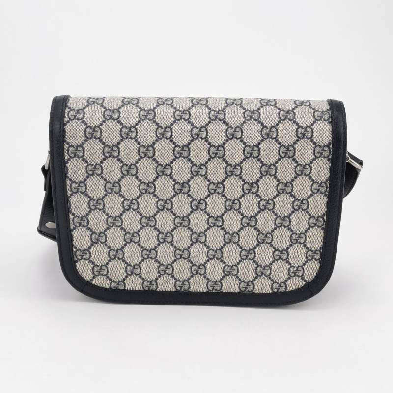 Gucci1955小號牛皮GG老花馬銜扣單肩包-4