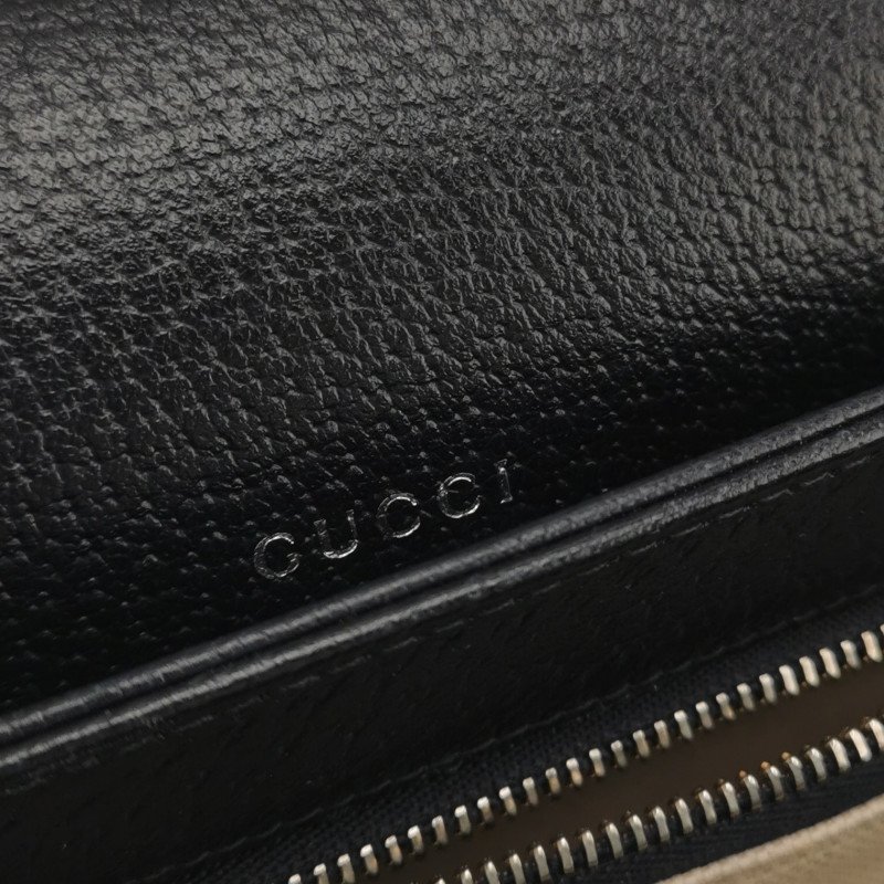 Gucci1955小號牛皮GG老花馬銜扣單肩包-7