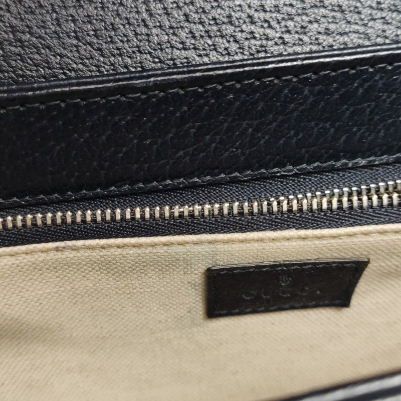 Gucci1955小號牛皮GG老花馬銜扣單肩包-9