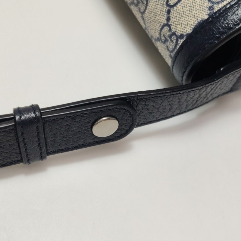 Gucci1955小號牛皮GG老花馬銜扣單肩包-14