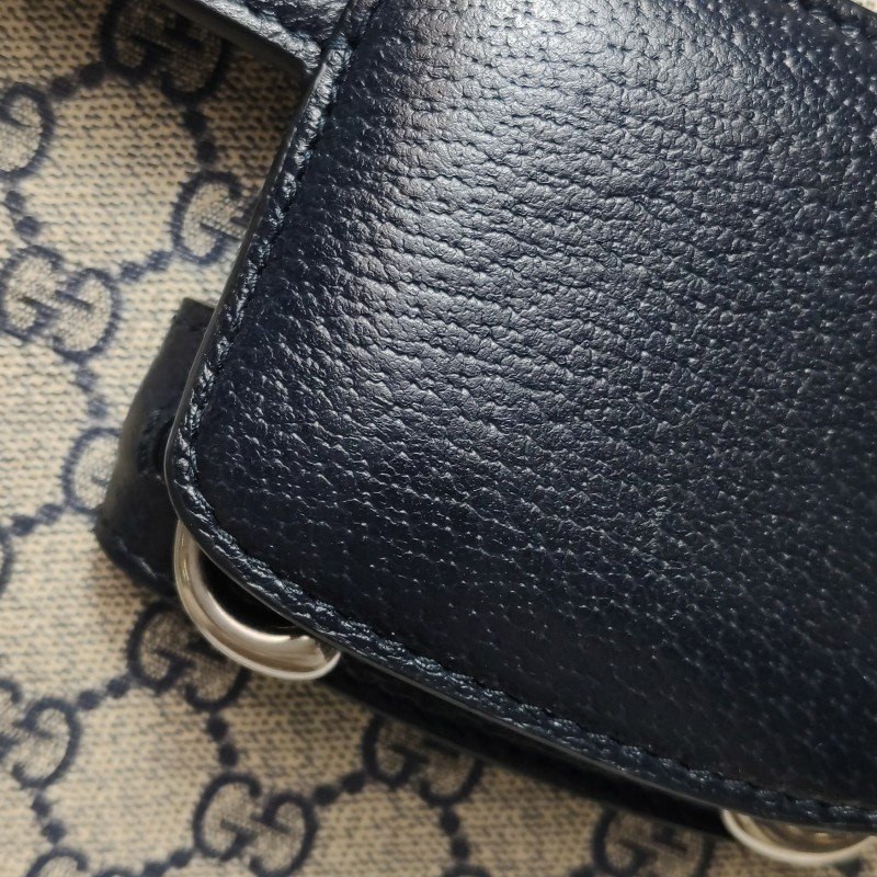 Gucci1955小號牛皮GG老花馬銜扣單肩包-16