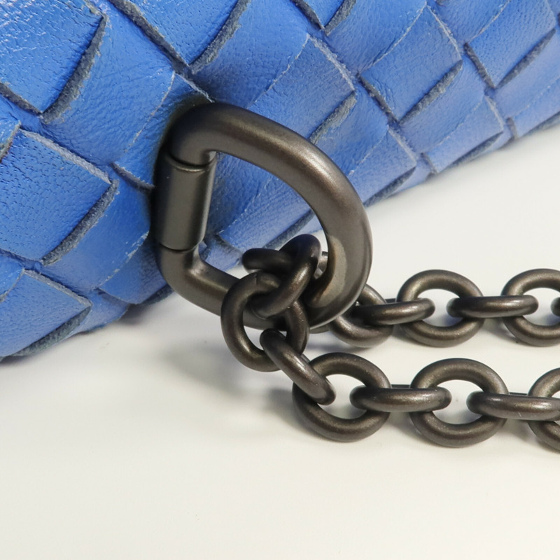 BOTTEGA VENETA 織紋皮革Chain Shoulder鏈帶肩背袋-9