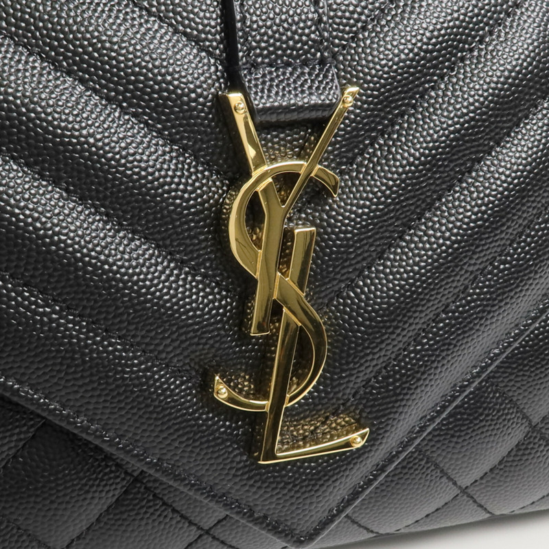 SAINT LAURENT 牛皮皮革Envelope Small Bag金扣鏈帶肩背袋-6