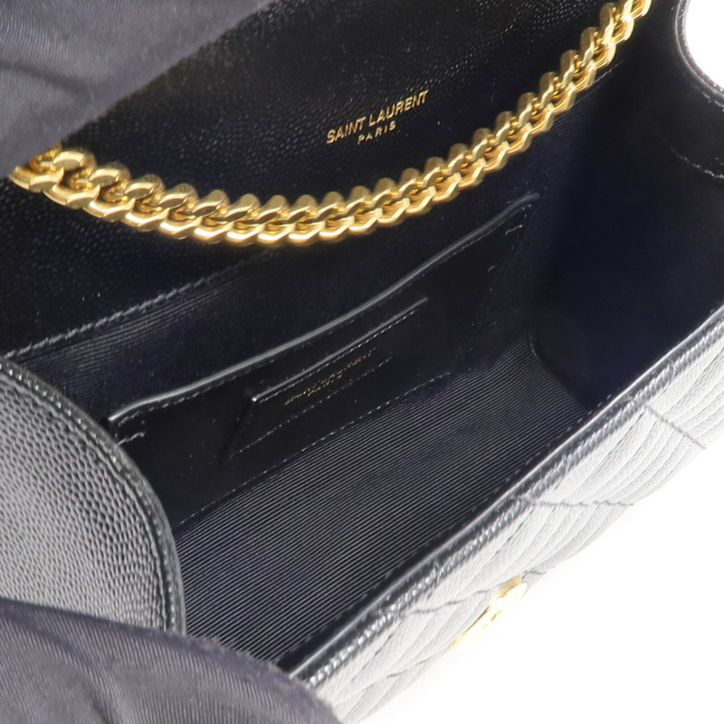 SAINT LAURENT 牛皮皮革Envelope Small Bag金扣鏈帶肩背袋-12