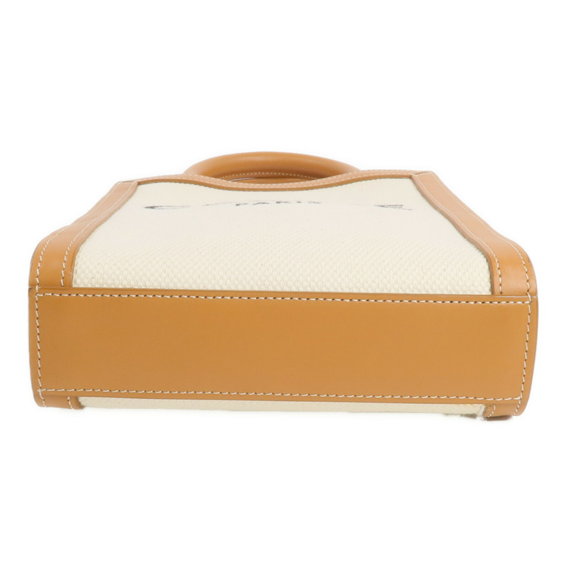 CELINE 帆布/牛皮皮革Mini Cabas Vertical金扣手挽肩背兩用袋-3