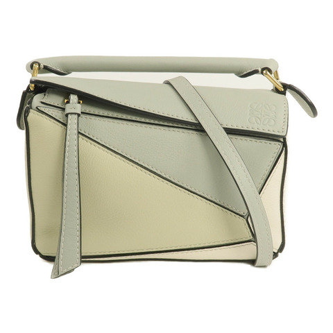 LOEWE 牛皮皮革Mini Puzzle金扣手挽肩背兩用袋