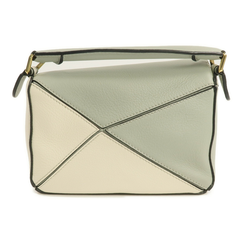 LOEWE 牛皮皮革Mini Puzzle金扣手挽肩背兩用袋-1