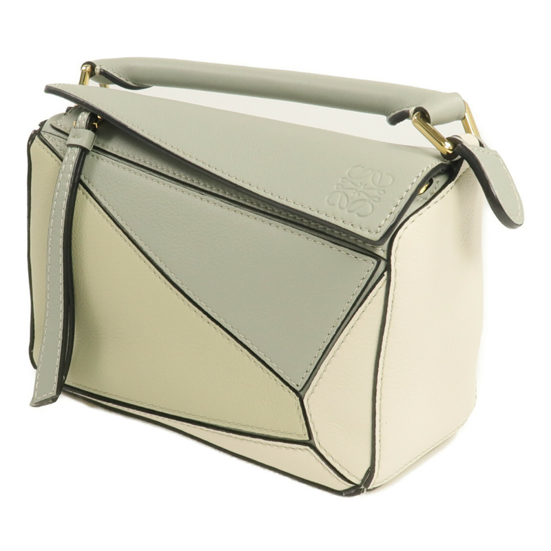 LOEWE 牛皮皮革Mini Puzzle金扣手挽肩背兩用袋-2