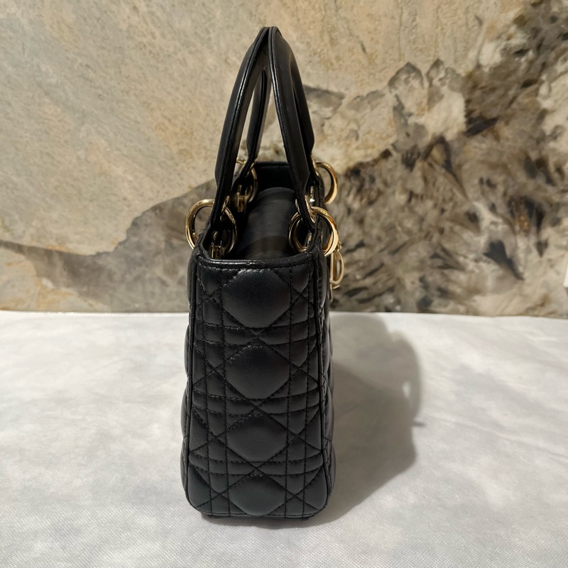 Dior黑金羊皮5*4黛妃包-1