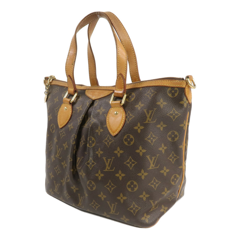 LOUIS VUITTON Monogram Palermo PM金扣手挽肩背兩用袋棕色-2