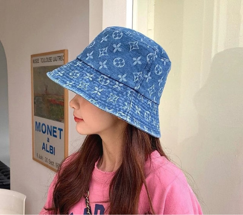 甜售九五新LV單寧牛仔漁夫帽-10