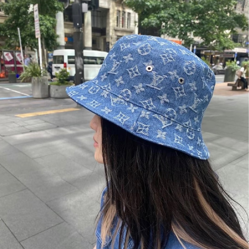 甜售九五新LV單寧牛仔漁夫帽-11