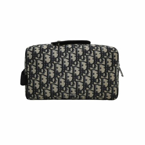 Dior Lingot牛皮帆布字母logo鎖扣手拿包