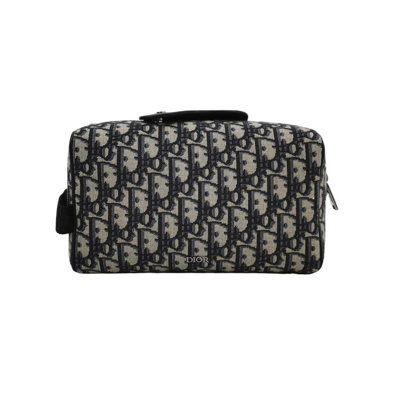 Dior Lingot牛皮帆布字母logo鎖扣手拿包-0