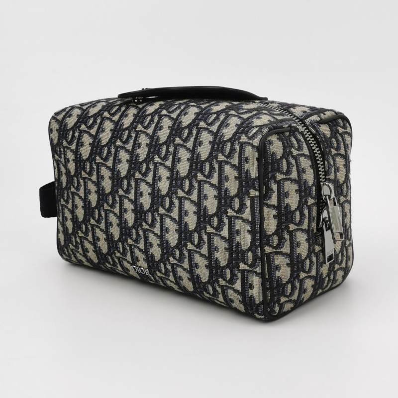 Dior Lingot牛皮帆布字母logo鎖扣手拿包-1