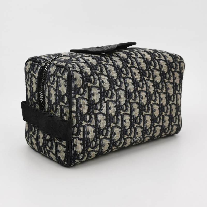 Dior Lingot牛皮帆布字母logo鎖扣手拿包-2