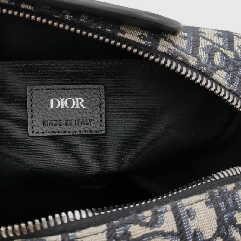 Dior Lingot牛皮帆布字母logo鎖扣手拿包-6