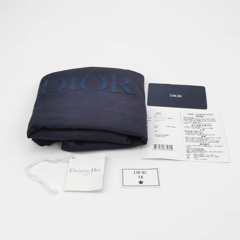 Dior Lingot牛皮帆布字母logo鎖扣手拿包-7