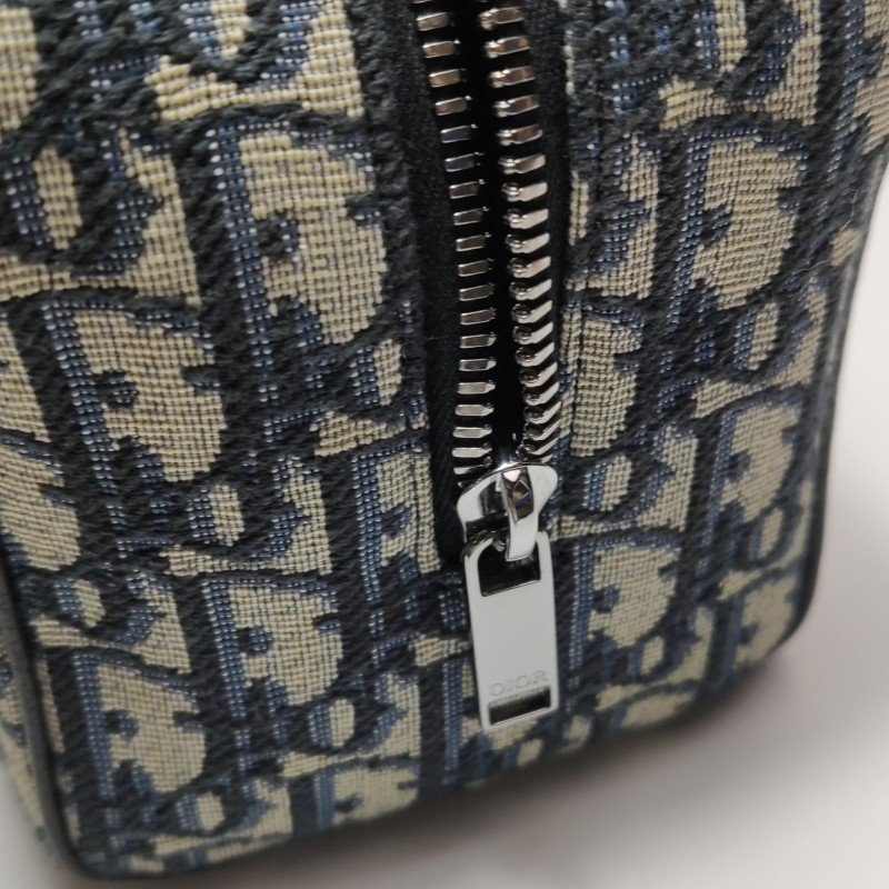 Dior Lingot牛皮帆布字母logo鎖扣手拿包-9