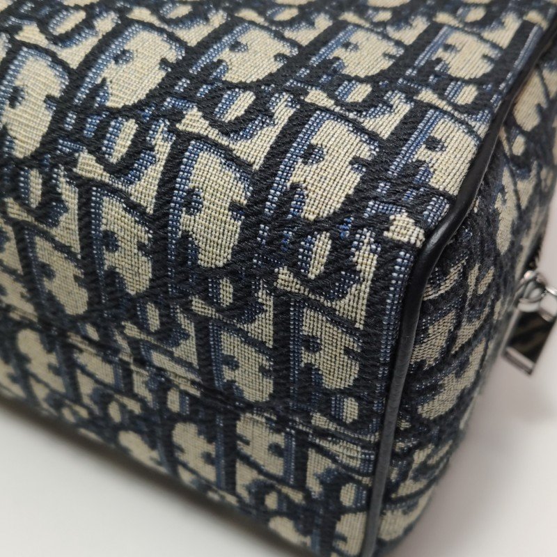 Dior Lingot牛皮帆布字母logo鎖扣手拿包-13