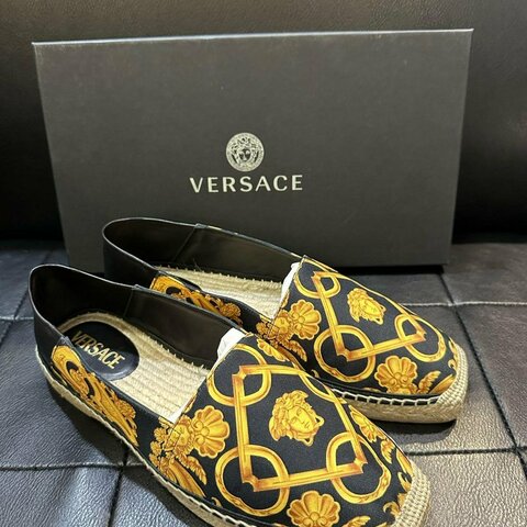 Versace 凡賽斯 巴洛克 女王頭 草編鞋 懶人鞋 鞋 現貨42 43