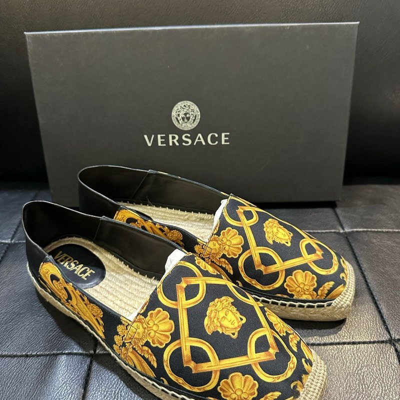 Versace 凡賽斯 巴洛克 女王頭 草編鞋 懶人鞋 鞋 現貨42 43-0