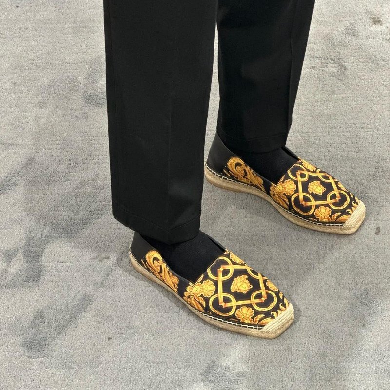 Versace 凡賽斯 巴洛克 女王頭 草編鞋 懶人鞋 鞋 現貨42 43-1