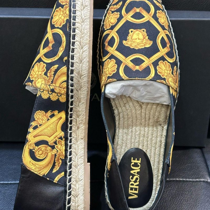 Versace 凡賽斯 巴洛克 女王頭 草編鞋 懶人鞋 鞋 現貨42 43-2