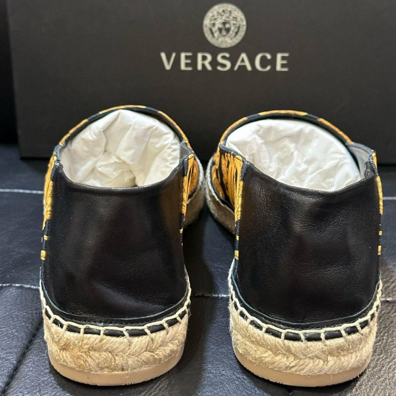 Versace 凡賽斯 巴洛克 女王頭 草編鞋 懶人鞋 鞋 現貨42 43-3