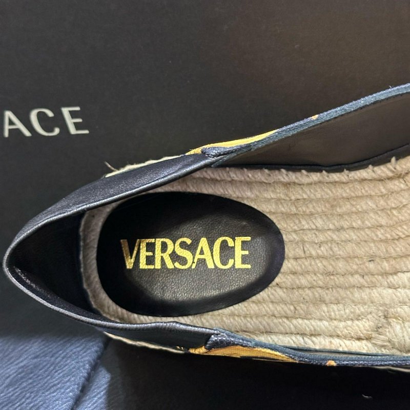 Versace 凡賽斯 巴洛克 女王頭 草編鞋 懶人鞋 鞋 現貨42 43-4