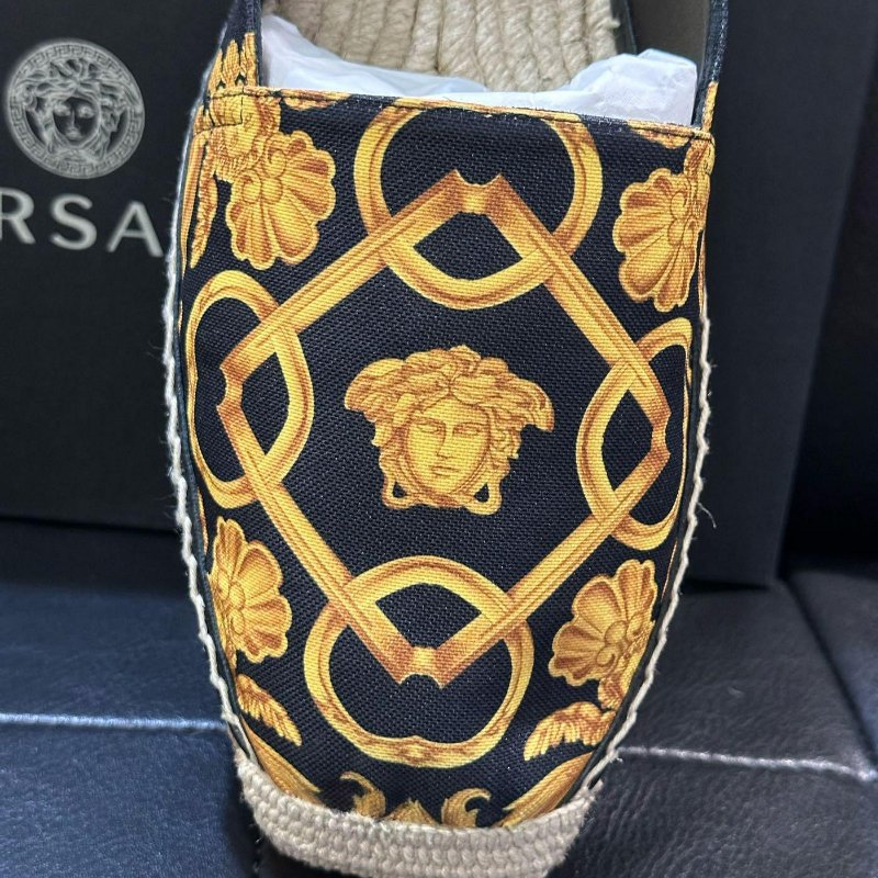 Versace 凡賽斯 巴洛克 女王頭 草編鞋 懶人鞋 鞋 現貨42 43-5