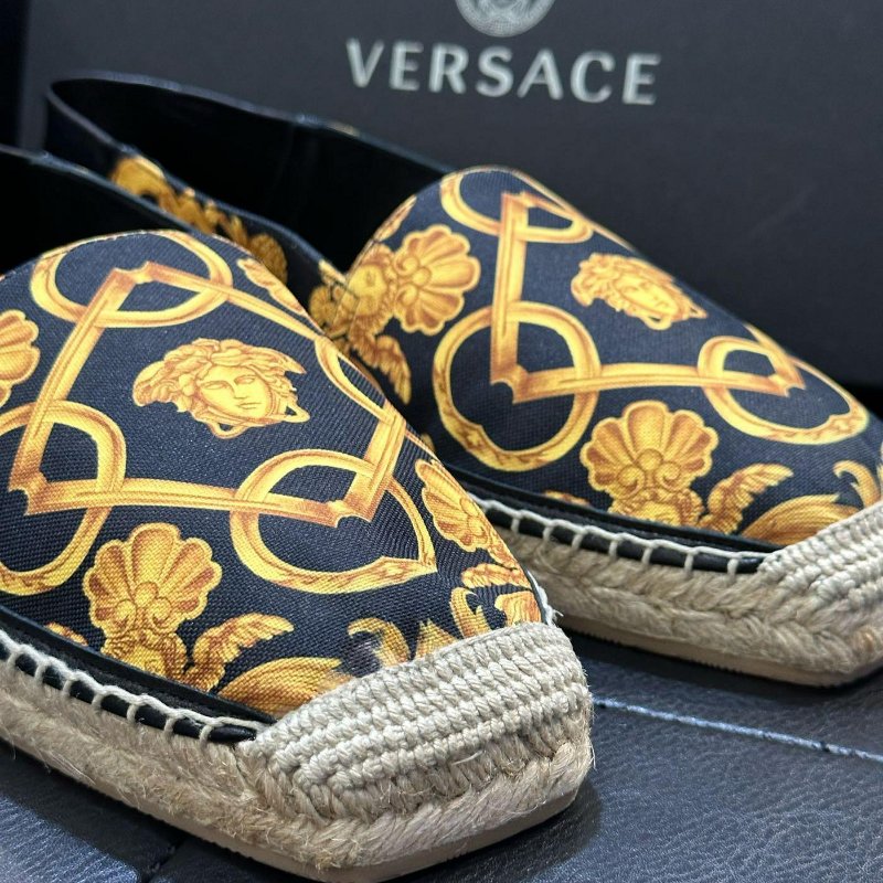 Versace 凡賽斯 巴洛克 女王頭 草編鞋 懶人鞋 鞋 現貨42 43-6