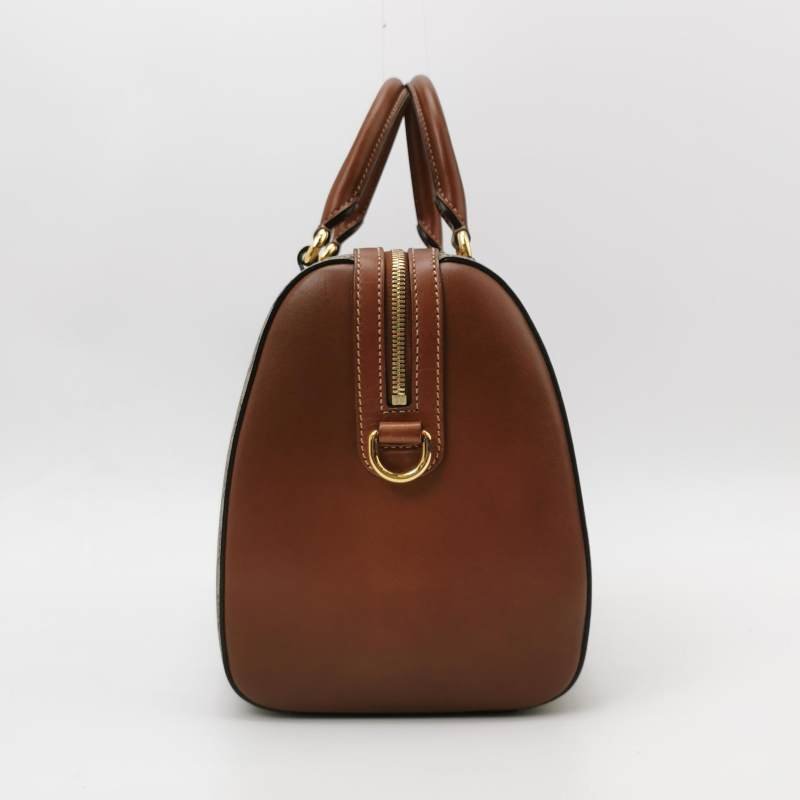 Gucci牛皮雙C老花拉鍊手提包-2