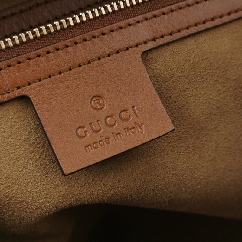 Gucci牛皮雙C老花拉鍊手提包-7