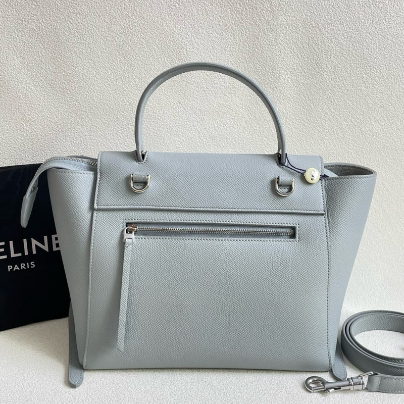 Celine 鯰魚包 中號 藍灰色牛皮包身 銀色五金 24*21*14-1