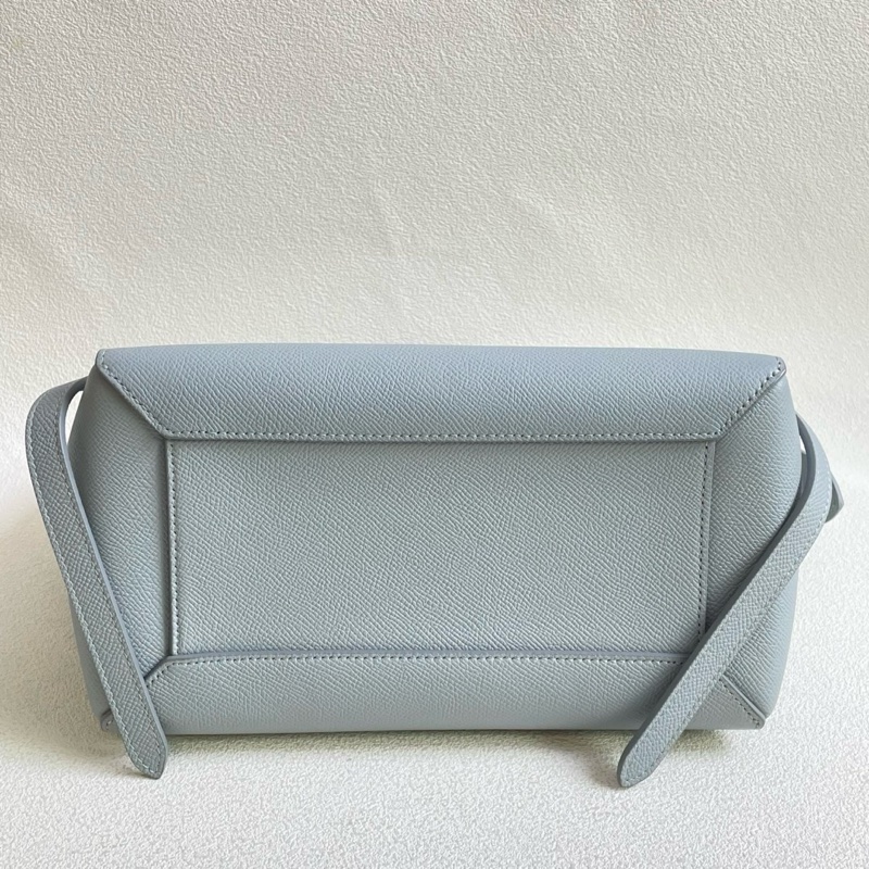 Celine 鯰魚包 中號 藍灰色牛皮包身 銀色五金 24*21*14-2