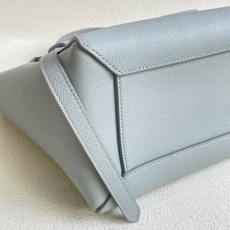 Celine 鯰魚包 中號 藍灰色牛皮包身 銀色五金 24*21*14-3