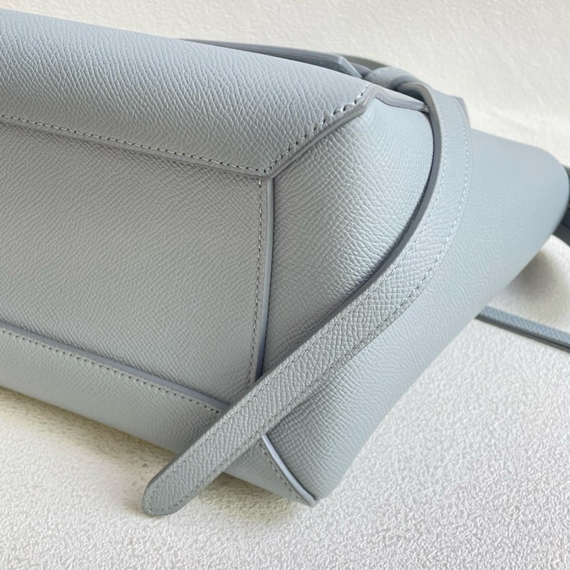 Celine 鯰魚包 中號 藍灰色牛皮包身 銀色五金 24*21*14-5
