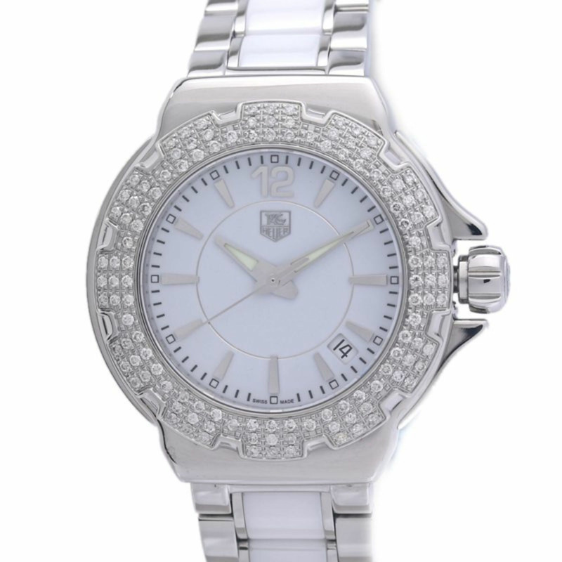TAG Heuer Formula 1 鑲鑽錶圈 WAH1215.BA0861 女士腕錶 白色陶瓷 x 不鏽鋼 40309-1