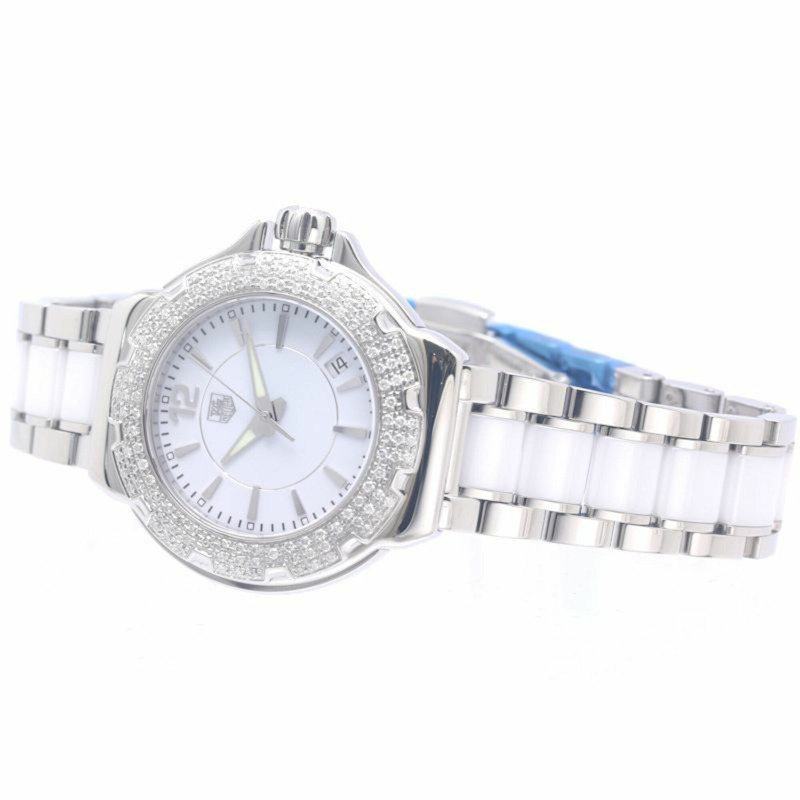 TAG Heuer Formula 1 鑲鑽錶圈 WAH1215.BA0861 女士腕錶 白色陶瓷 x 不鏽鋼 40309-2