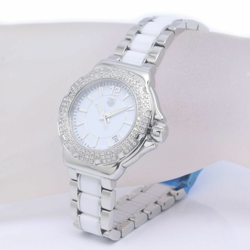 TAG Heuer Formula 1 鑲鑽錶圈 WAH1215.BA0861 女士腕錶 白色陶瓷 x 不鏽鋼 40309-6
