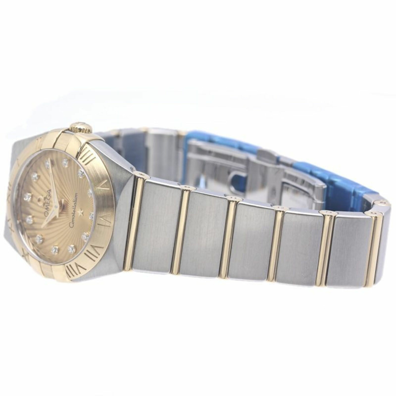 歐米茄星座系列磨砂12鑽錶 123.20.24.60.58.001 女士 K18YGxSS 40304-2