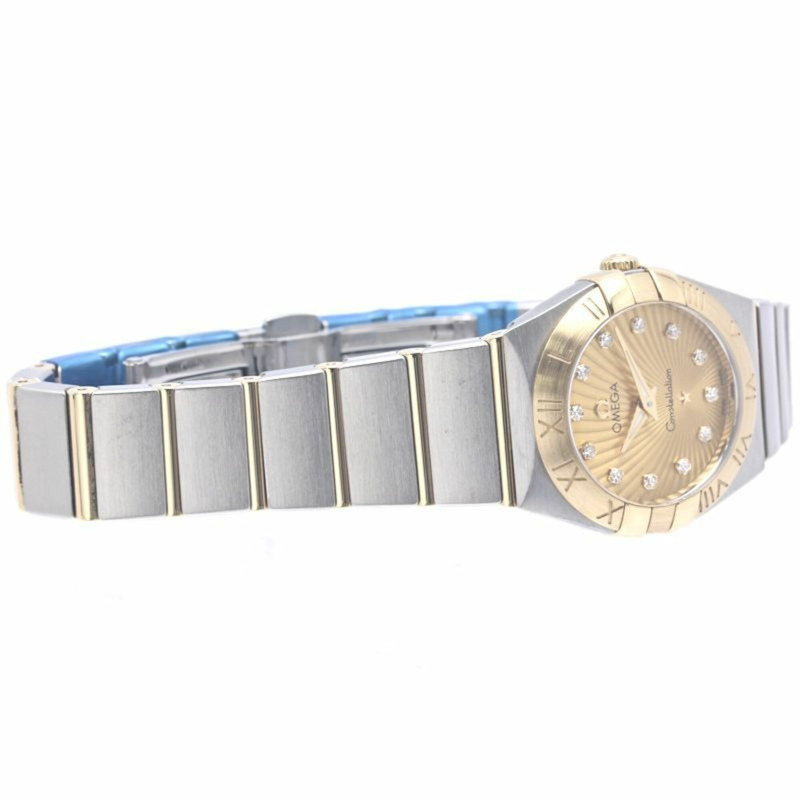 歐米茄星座系列磨砂12鑽錶 123.20.24.60.58.001 女士 K18YGxSS 40304-3