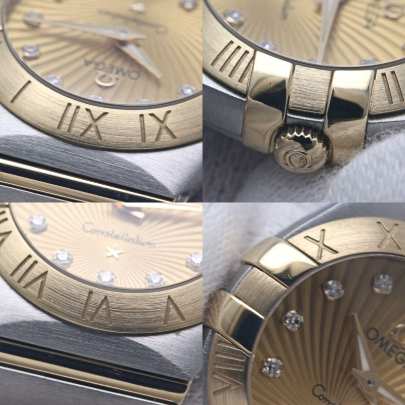 歐米茄星座系列磨砂12鑽錶 123.20.24.60.58.001 女士 K18YGxSS 40304-8