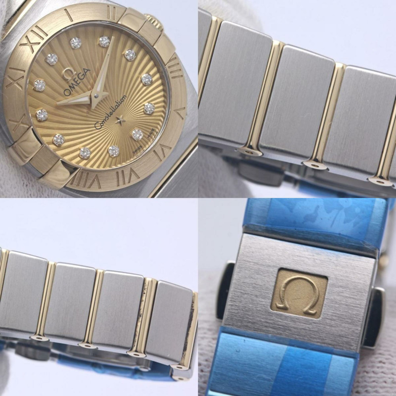 歐米茄星座系列磨砂12鑽錶 123.20.24.60.58.001 女士 K18YGxSS 40304-9