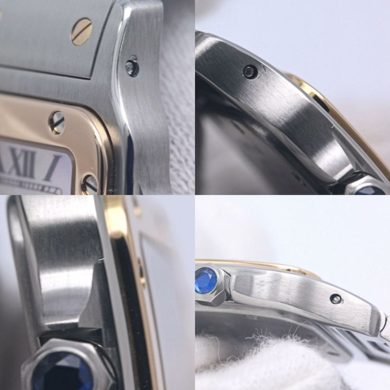 卡地亞 Cartier Santos Galbee SM W20103C4 白色錶殼亞洲限量版女士腕錶 K18PGxSS 40311-8