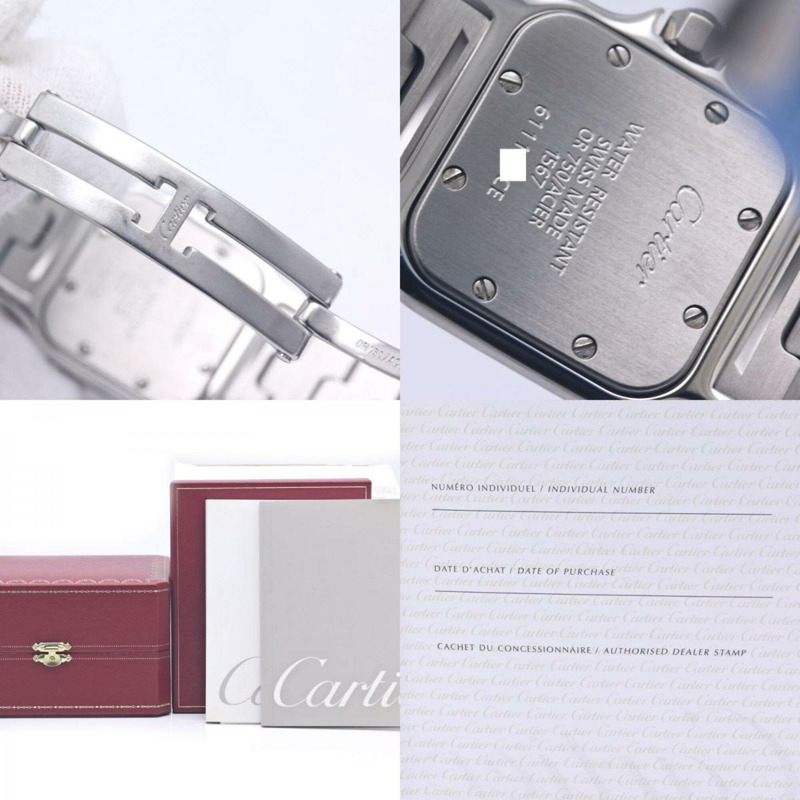 卡地亞 Cartier Santos Galbee SM W20103C4 白色錶殼亞洲限量版女士腕錶 K18PGxSS 40311-9